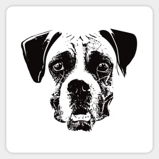 Boxer Dog Face Design - A Boxer Christmas Gift Sticker